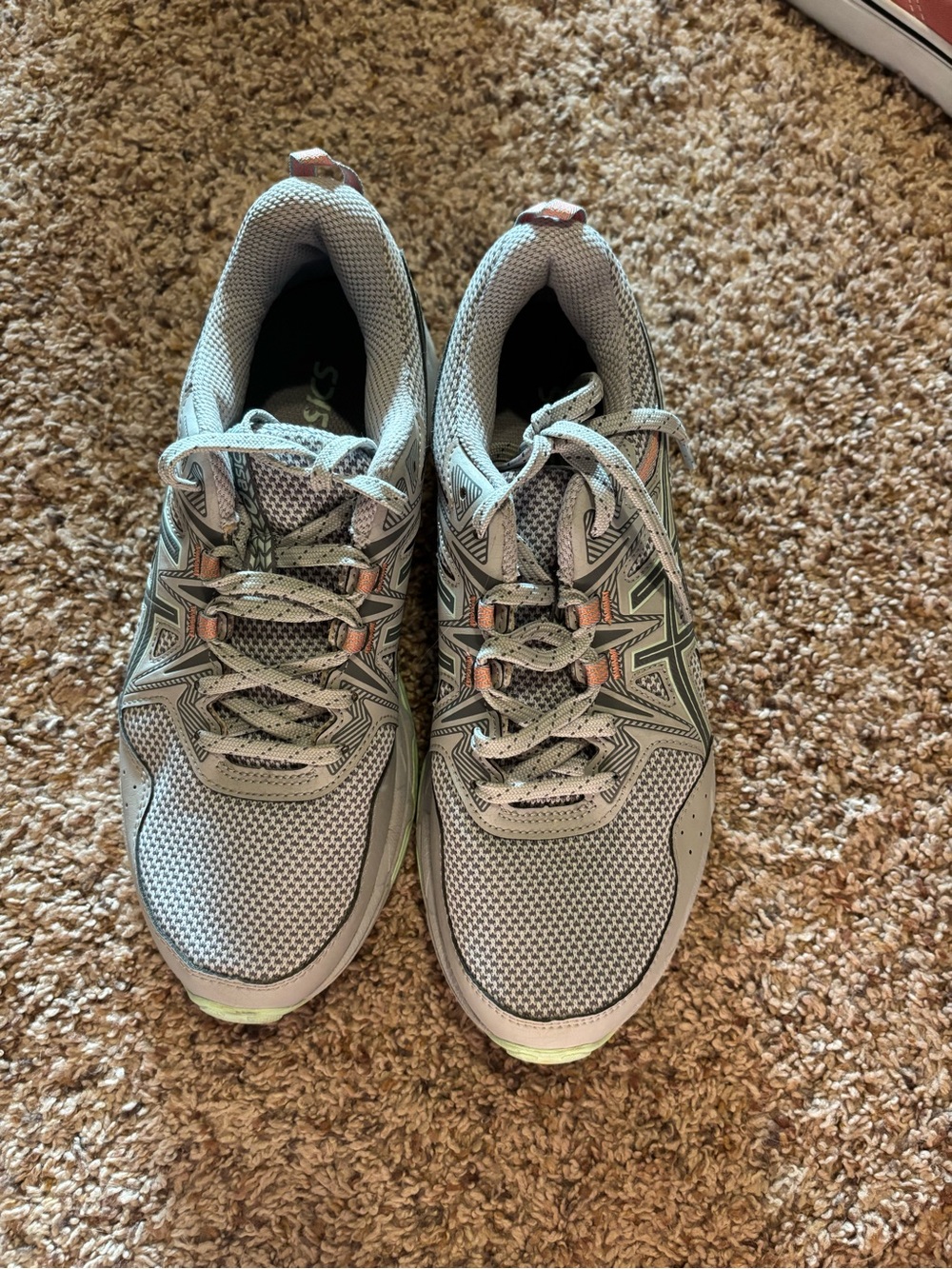 Asics Women's Gray and Light Pink Athletic Sneakers